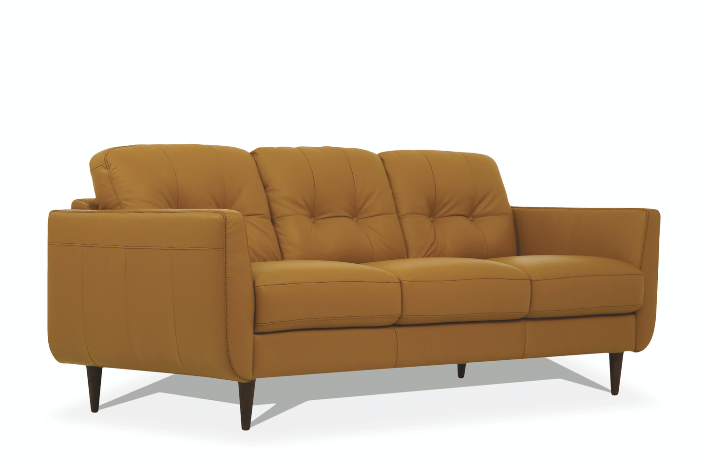 Camel Leather Radwan 3 Piece Sofa Set