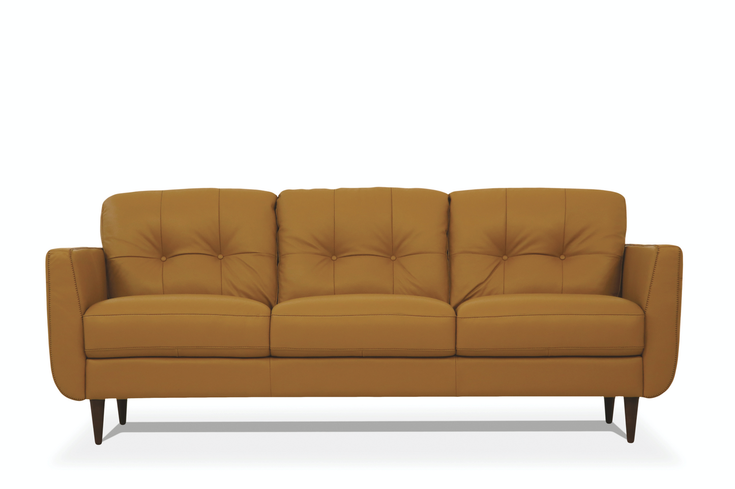 Camel Leather Radwan 3 Piece Sofa Set