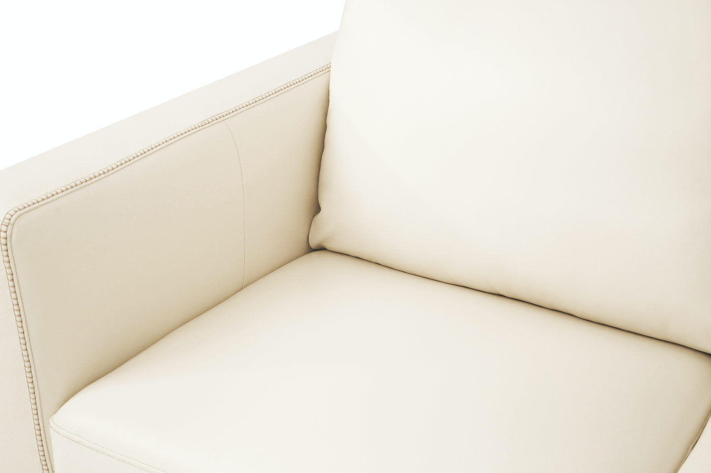 Cream Leather Malaga 3 Piece Sofa Set