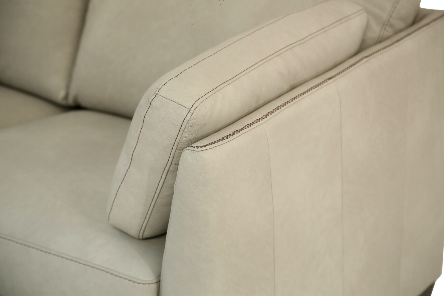 Dusty White Leather Matias 3 Piece Sofa Set