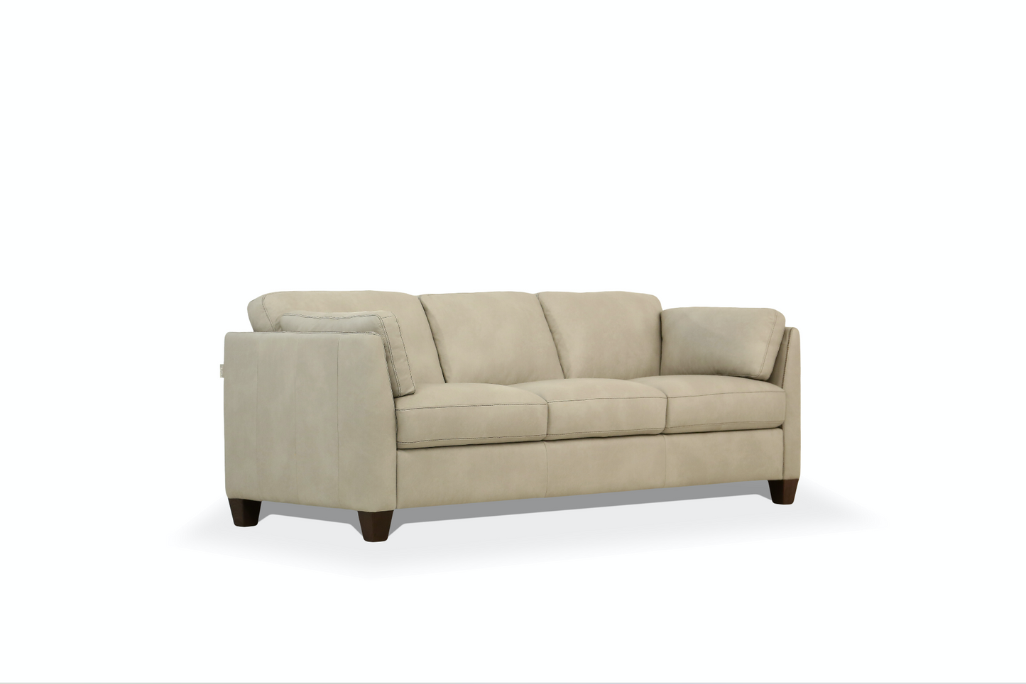 Dusty White Leather Matias 3 Piece Sofa Set