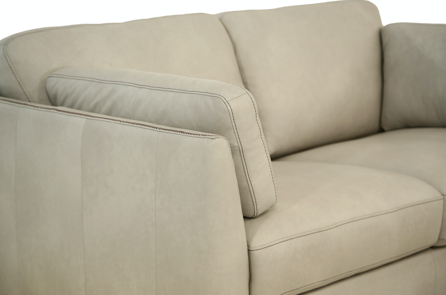 Dusty White Leather Matias 3 Piece Sofa Set