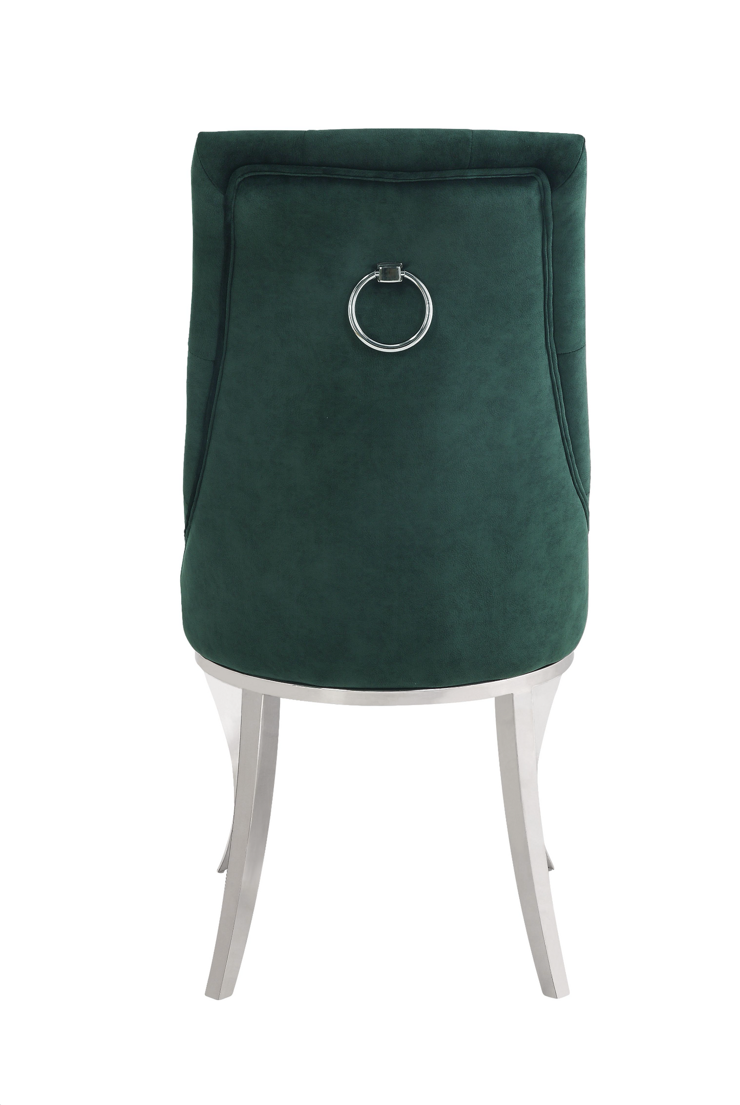 Green Fabric & Stainless Steel Dekel Dining Chairs (2 Set)