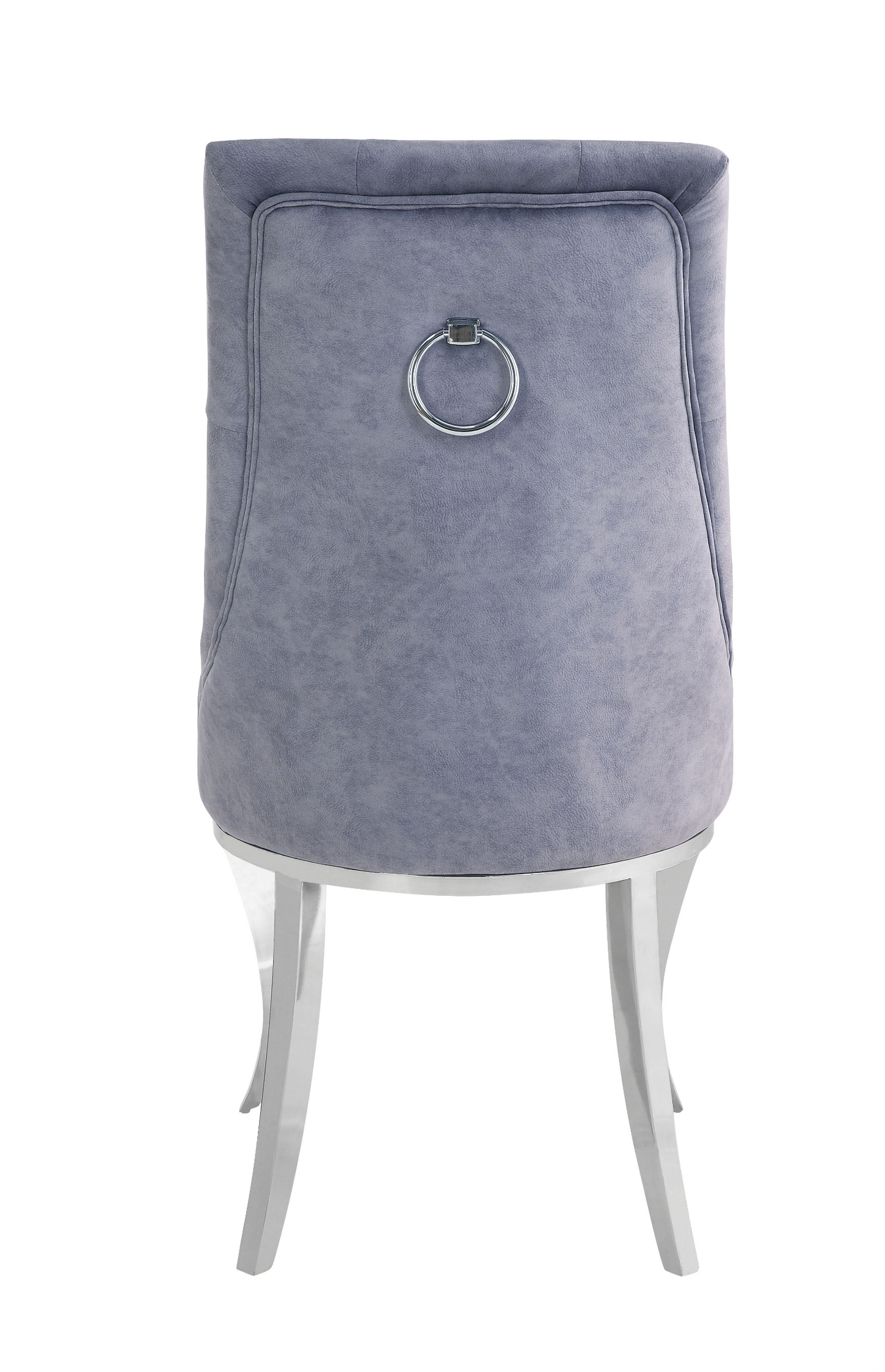 Gray Fabric & Stainless Steel Dekel Dining Chairs (2-Set)