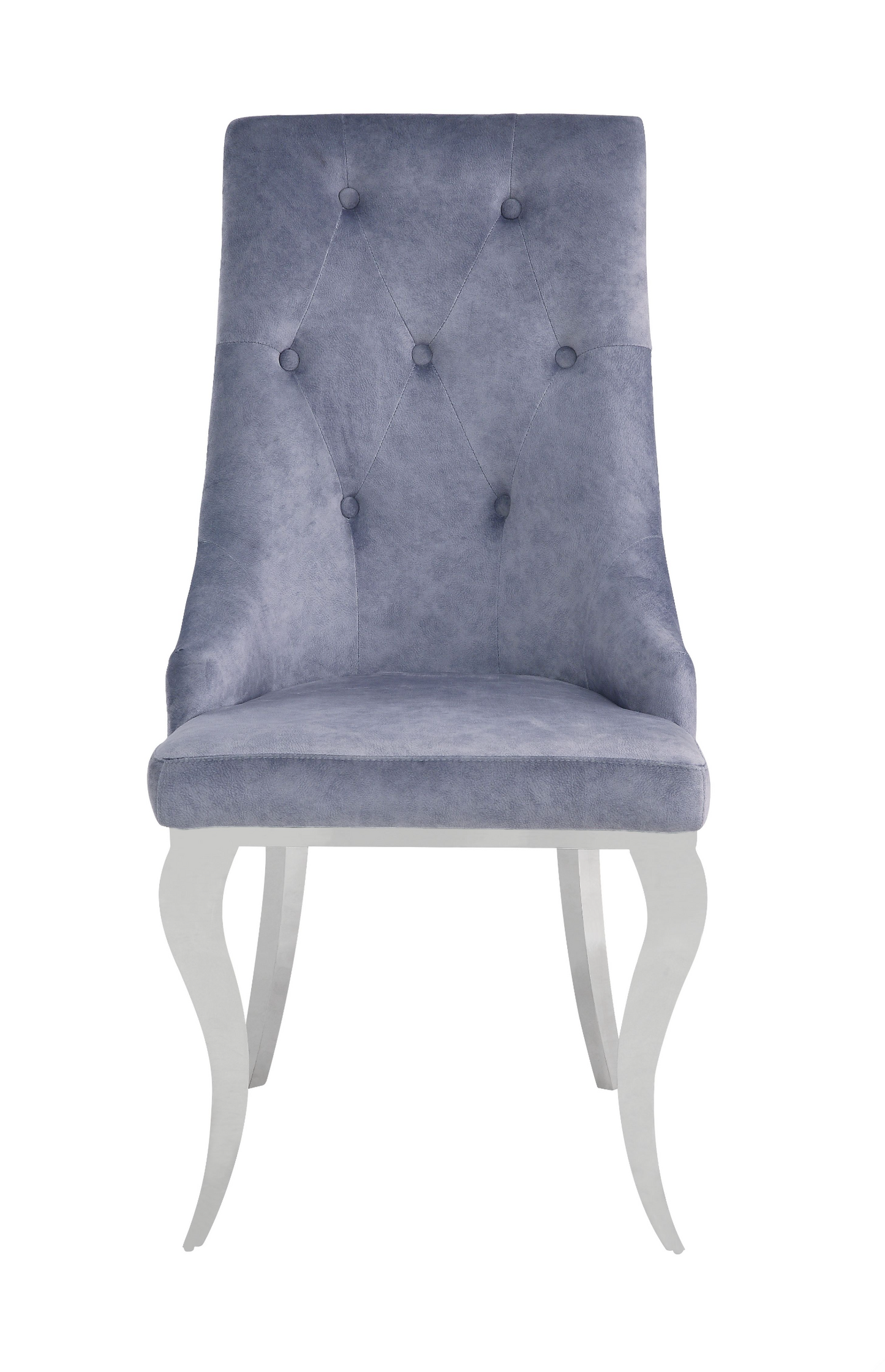 Gray Fabric & Stainless Steel Dekel Dining Chairs (2-Set)