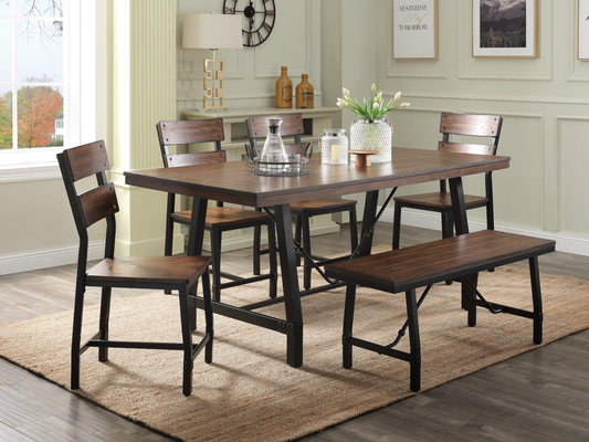 Mariatu Dining Table with 4 Chairs & Bench