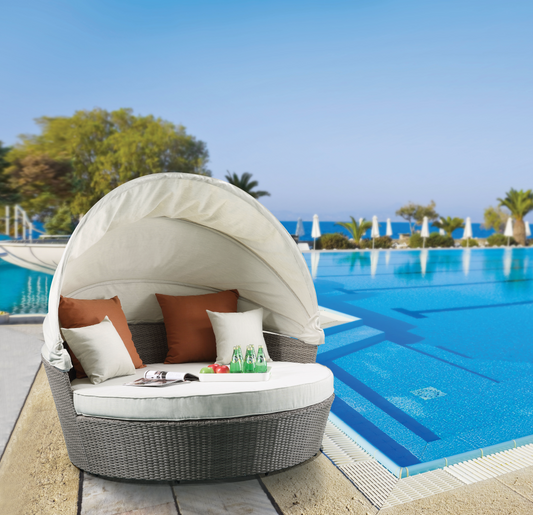 Salena Canopy Sofa and Ottoman