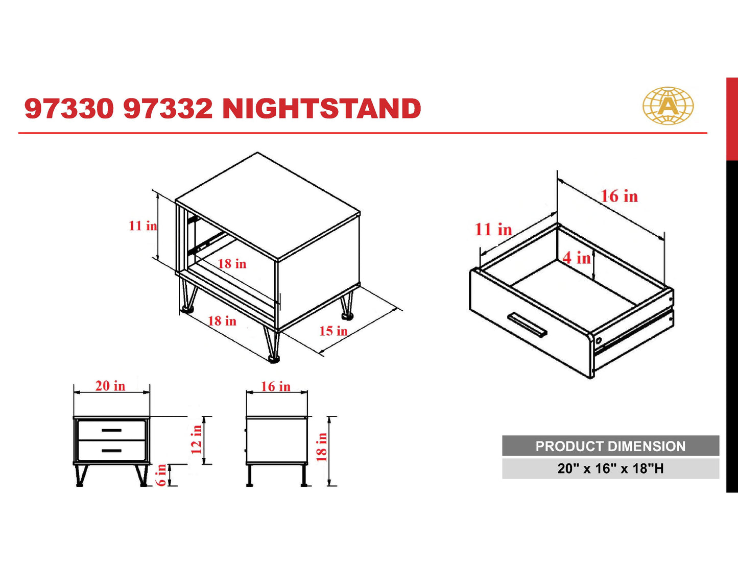 Deoss Nightstand